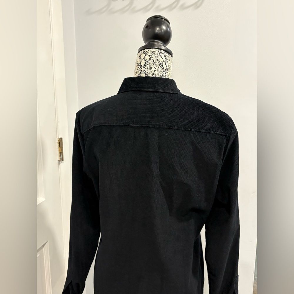 J. Crew Black Corduroy Long Sleeve Shirt Dress - Picture 9 of 12